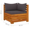 vidaXL 3-Sitzer-Gartensofa mit Kissen Massivholz Akazie