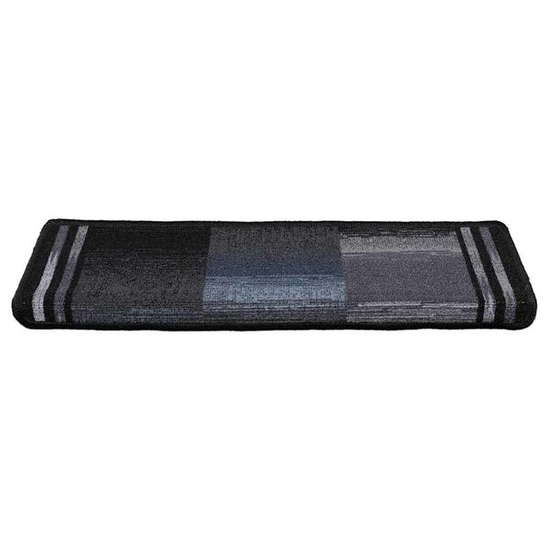 vidaXL Treppenmatten Selbstklebend 15 Stk. 65x21x4 cm Schwarz und Grau