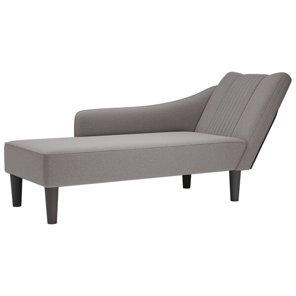 vidaXL Chaiselongue mit Rechter Armlehne Taupe Stoff