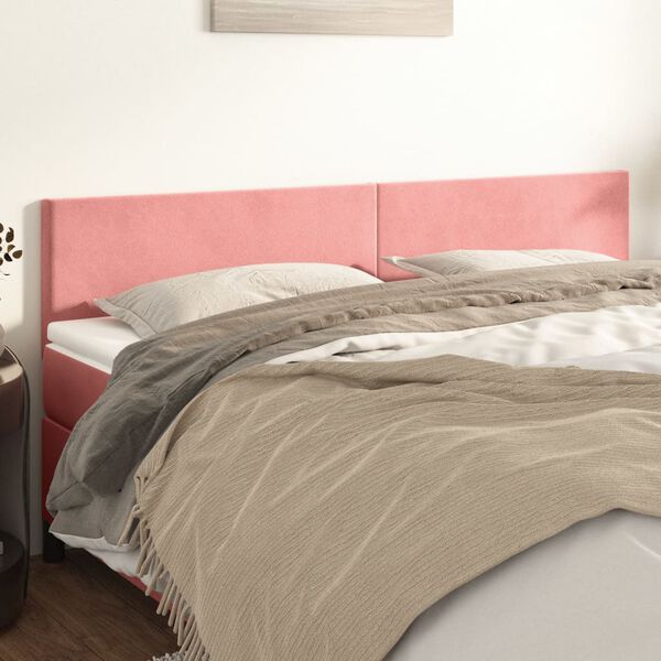 vidaXL Kopfteile 2 Stk. Rosa 80x5x78/88 cm Samt