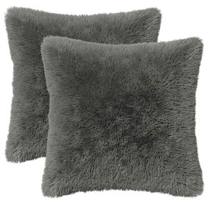 vidaXL Kissenbezug 2 pcs HEERLEN Hellgrau 30 x 30 cm PV Fleece