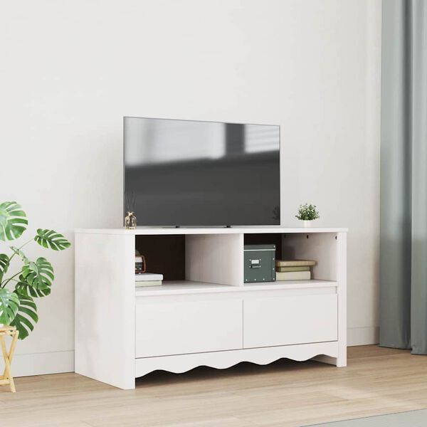 vidaXL TV-Schrank Drammen Wei&szlig; 99 x 43 x 55 cm Massivholz Kiefer
