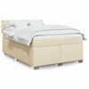 vidaXL Boxspringbett mit Matratze Creme 140x190 cm Stoff