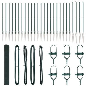 vidaXL Zaunpfosten Gr&uuml;n 50 x 1,2 m (19 x 19 mm Netz) Stahl und PVC