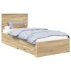 vidaXL Bettrahmen mit Kopfteil Sonoma-Eiche 90 x 200 cm Holzwerkstoff