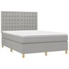 vidaXL Boxspringbett mit Matratze Hellgrau 140x190 cm Stoff