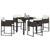 vidaXL Garten Essgruppe 5 pcs Braun Poly-Rattan
