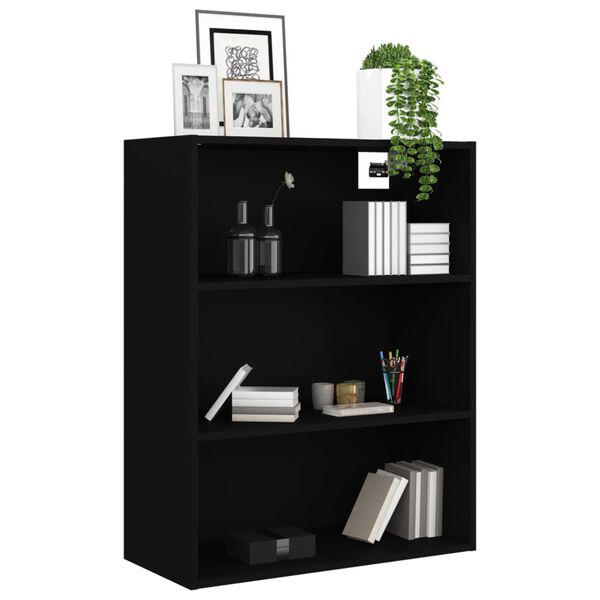 vidaXL Hängeschrank Schwarz 69,5x32,5x90 cm