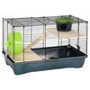 vidaXL Hamsterkäfig Grau 58x32x36 cm Polypropylen und Metall
