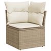 vidaXL 10-tlg. Garten-Sofagarnitur mit Kissen Beige Poly Rattan Akazie