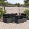 vidaXL Garten-Sofa-Set mit Speicher 7 pcs Schwarz Poly Rattan