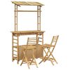 vidaXL Outdoor-Bartisch und Barhocker 3 Stk. Natur Bambus