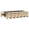 vidaXL 13-tlg. Garten-Essgruppe mit Kissen Beige Poly Rattan