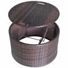 vidaXL Gartenbetten mit Kissen Braun Poly Rattan