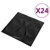 vidaXL Wandpaneele 24 pcs Diamant Schwarz 50 x 50 cm XPS Schaum