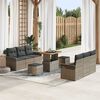 vidaXL Garten-Sofa-Set mit Kissen mit Speicher mit Kissen 9 pcs Grau