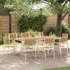 vidaXL Outdoortisch-Set 9 pcs Braun Massivholz Teak
