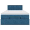 vidaXL Ottoman-Bett mit Matratze & LEDs Dunkelblau 120x200 cm Samt