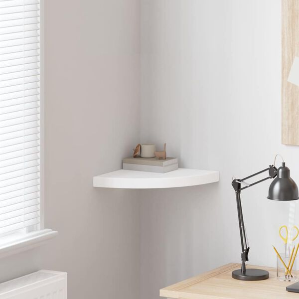 vidaXL Schwebendes Eckregal Wei&szlig; 35x35x3,8 cm MDF