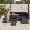 vidaXL Garten-Sofa-Set mit Kissen mit Speicher 8 pcs Schwarz