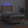 vidaXL Boxspringbett mit Matratze & LED Cappuccino-Braun 90x200cm
