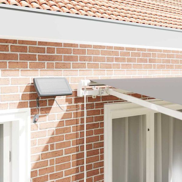 vidaXL Einziehbare Markise Hellgrau 350 x 250 cm Stoff und Stahl