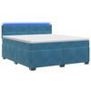 vidaXL Boxspringbett mit Matratze und LED Blau 160 x 200 cm Samt