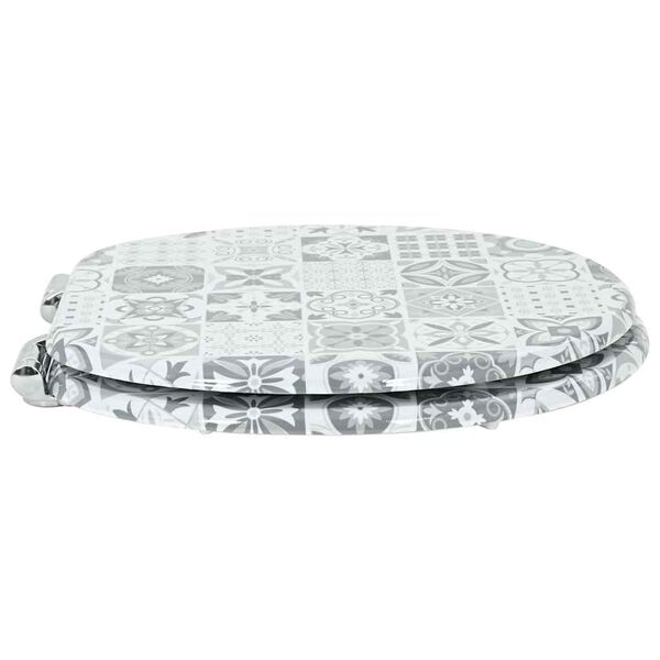 vidaXL Soft-Close Toilettensitz Blau und Wei&szlig; Porzellan 44 x 38 cm