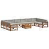 vidaXL Outdoor-Sofagarnitur mit Kissen 11 pcs Nat&uuml;rlich und Hellgrau