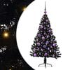 vidaXL Künstlicher vorbeleuchteter Weihnachtsbaum Schwarz 120 cm PVC