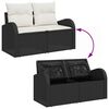 vidaXL Garten-Sofa-Set mit Kissen mit Kissen 12 pcs Schwarz und Creme