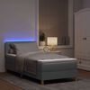 vidaXL LED Boxspringbett mit Matratze Hellgrau 90 x 190 cm Stoff
