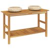 vidaXL Waschtisch mit Creme Marmorbecken Massivholz Teak