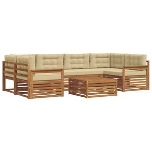 vidaXL Outdoor-Sofagarnitur 7 stk. Natur und Beige