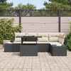 vidaXL Garten-Sofa-Set mit Speicher 6 pcs Schwarz Poly Rattan
