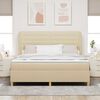 vidaXL Boxspringbett mit Matratze Dunkelgrau 90x190 cm Creme Stoff