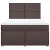 vidaXL Boxspringbett mit Matratze Dunkelbraun 160x200 cm Stoff