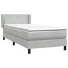 vidaXL Boxspringbett mit Matratze Hellgrau 80x210 cm Samt