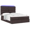 vidaXL Ottoman-Bett mit Matratze & LEDs Dunkelbraun 140x190 cm Stoff