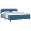 vidaXL LED Boxspringbett mit Matratze Dunkelblau 180 x 200 cm Samt
