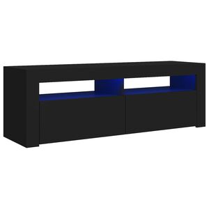 vidaXL TV-Schrank mit LED-Leuchten Schwarz 120x35x40 cm