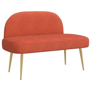 vidaXL Gepolsterte Bank mit R&uuml;ckenlehne Rot orange 110 x 60 x 76 cm