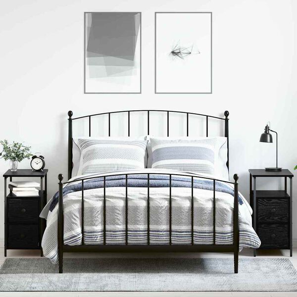 vidaXL Nachttisch 2 pcs Schwarz Eichen-Optik 30 x 60 x 60 cm