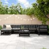 vidaXL 8-tlg. Garten-Lounge-Set mit Kissen Schwarz Massivholz