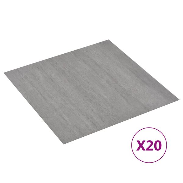 vidaXL PVC-Fliesen Selbstklebend 20 Stk. 1,86 m&sup2; Grau