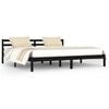 vidaXL Massivholzbett Kiefer 200x200 cm Schwarz