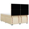 vidaXL Boxspringbett mit Matratze Creme 140x200 cm Stoff