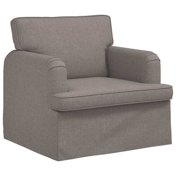 vidaXL Sofa 140cm 2 pcs Taupe Metall