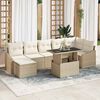 vidaXL Garten-Sofa-Set mit Kissen mit Speicher 8 pcs Beige und Creme