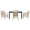 vidaXL Garten Essgruppe mit Kissen 5 pcs Beige Poly-Rattan